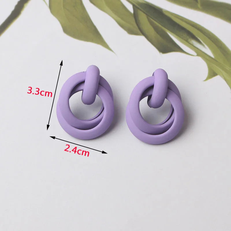 Purple Color Dangle Earrings