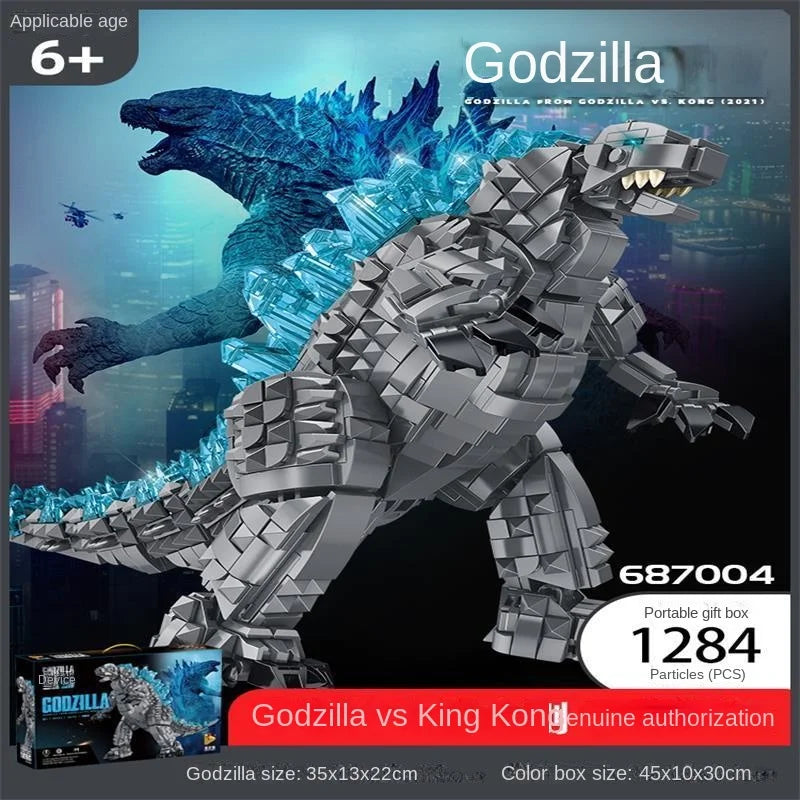 Assembling building blocks compatible with LEGO Godzilla vs. Kong, difficult assembly model, mechanical monster ornament toy