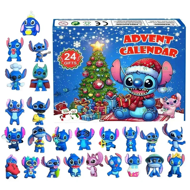 Disney Lilo & Stitch Christmas Advent Calendar Box Advent Calendar Box Kawaii Stitch Figure Action Model Toys Holiday Gifts