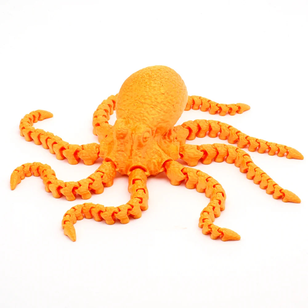 3D Printed Figurines Model Toys Octopus Simulation Animals Multi-Jointed Fishbowl Setting Decorative Desktop Ornament Kids Gifts