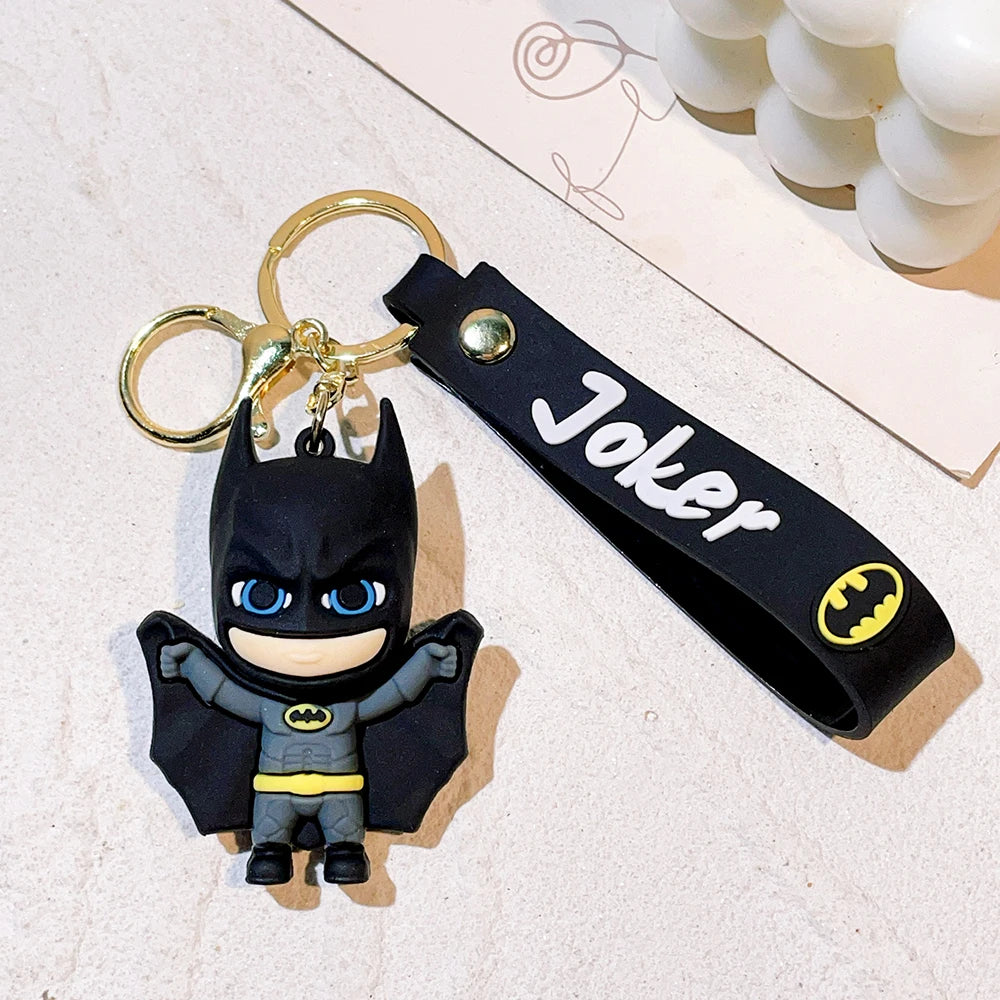 Cartoon Cute Batman Joker Harleen Quinzel Keychain for Women Men Fans Backpack Bag Car Keys Accessories Keys Holder