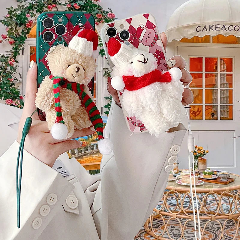 Christmas Doll Bear Case for Samsung Galaxy A54 A55 A34 A35 A51 A52 A52S A53 A15 A14 A13 A33 A32 A31 A25 A24 A23 A22 A20S Cover