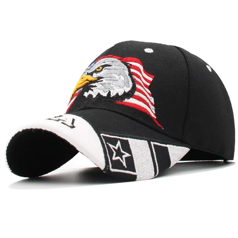 New Eagle Baseball Cap Patriotic Bald Eagle and American Flag Snapback Caps