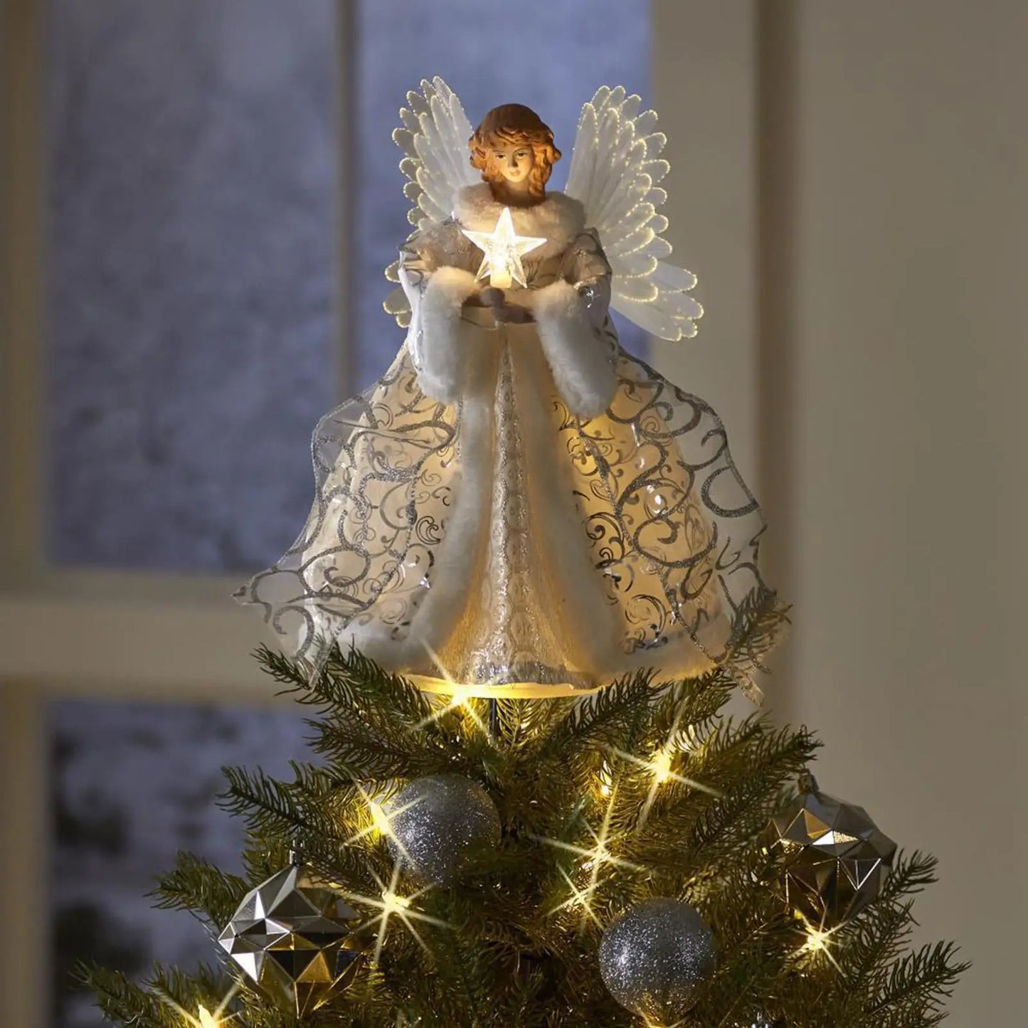 Angel Christmas Treetop Figurine 25*20cm Illuminated Ornament Decoration Angel