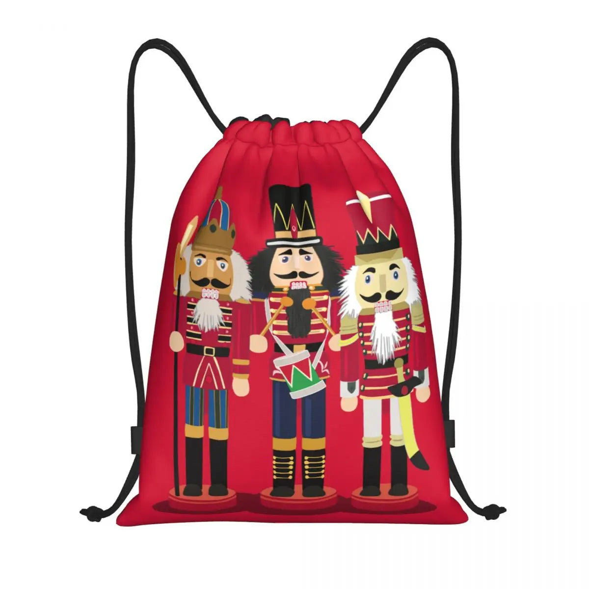 Custom Christmas Nutcrackers Toy Soldier Drawstring Bags for Training Yoga Backpacks Men Women Sports Gym Sackpack