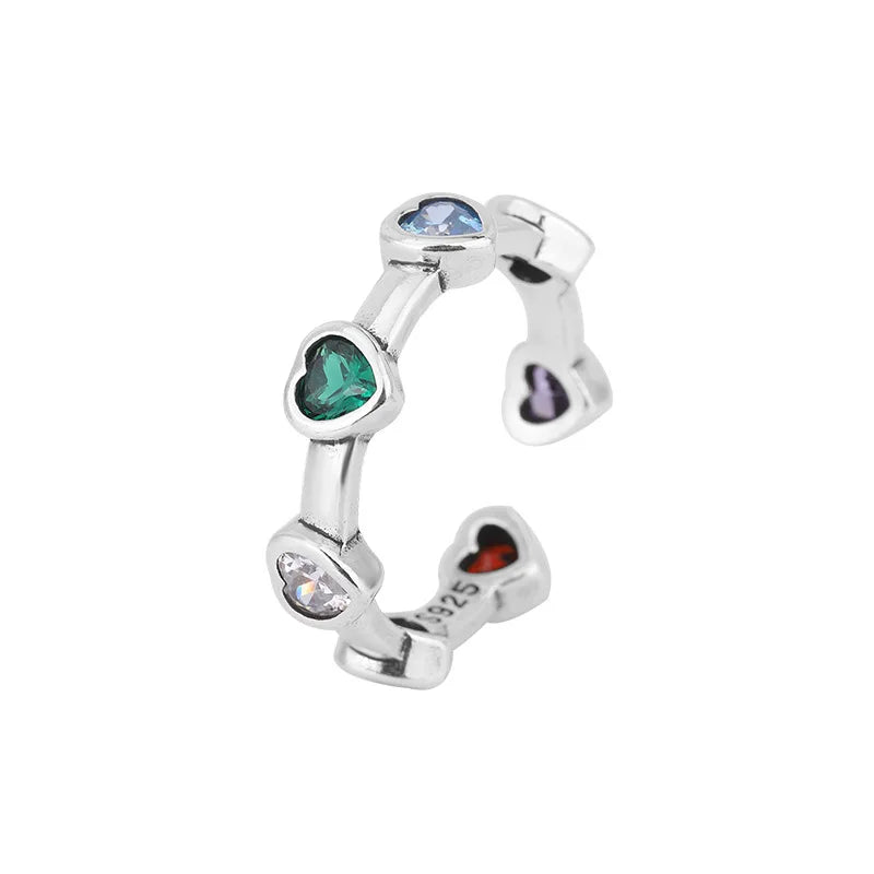 S925 Sterling Silver Heart Ring