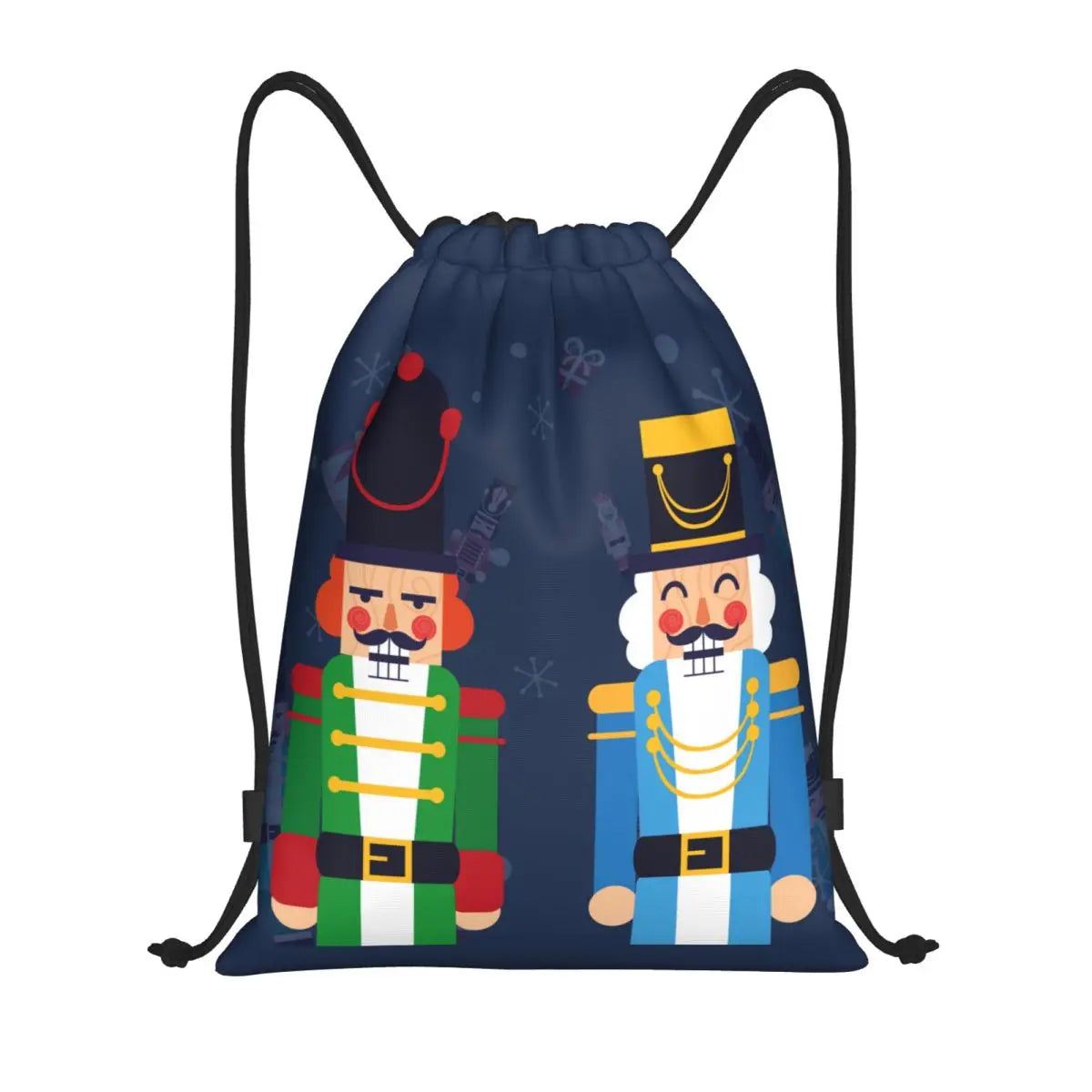 Custom Christmas Nutcrackers Toy Soldier Drawstring Bags for Training Yoga Backpacks Men Women Sports Gym Sackpack