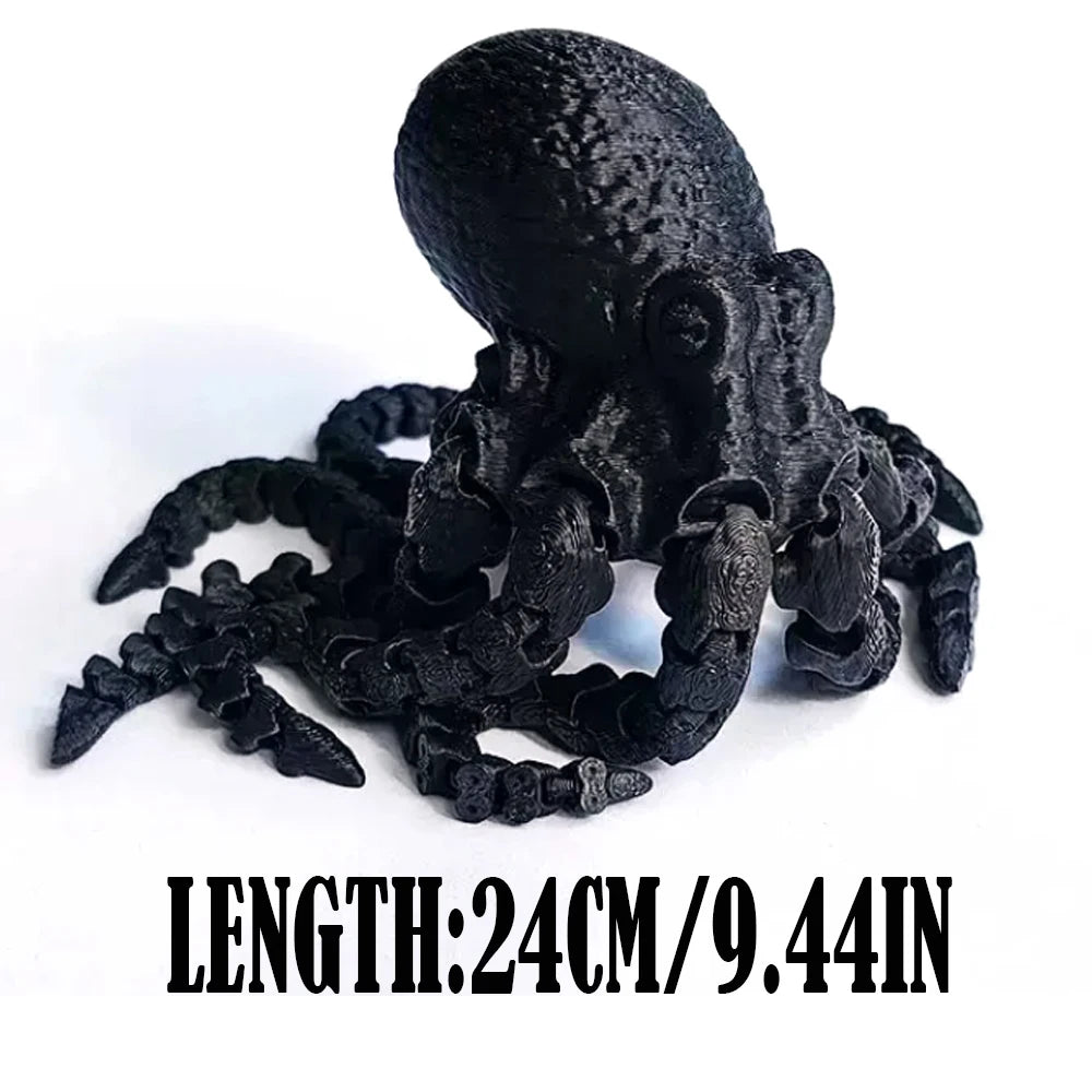 3D Printed Figurines Model Toys Octopus Simulation Animals Multi-Jointed Fishbowl Setting Decorative Desktop Ornament Kids Gifts