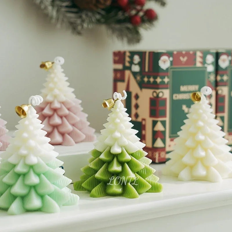 3D Pine Silicone Candle Molds Christmas Decoration Crafts Gypsum Crystal Resin Mold DIY soap chocolate baking tools Party gifts