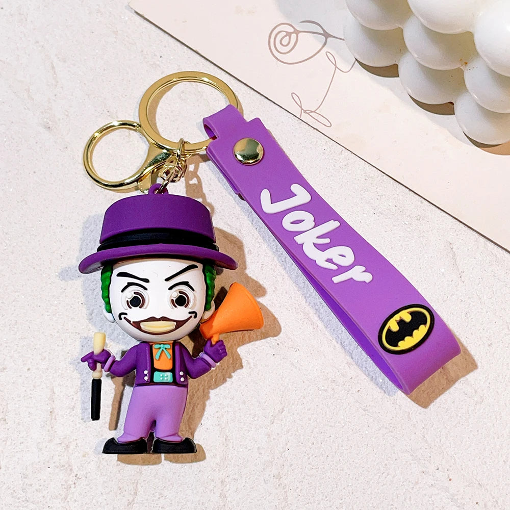 Cartoon Cute Batman Joker Harleen Quinzel Keychain for Women Men Fans Backpack Bag Car Keys Accessories Keys Holder