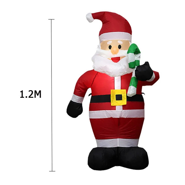 Santa Claus Inflatable Mold for Christmas Decoration  Luminous Doll Snowman Giant LED Light Party Gift Outdoor Garden Decora