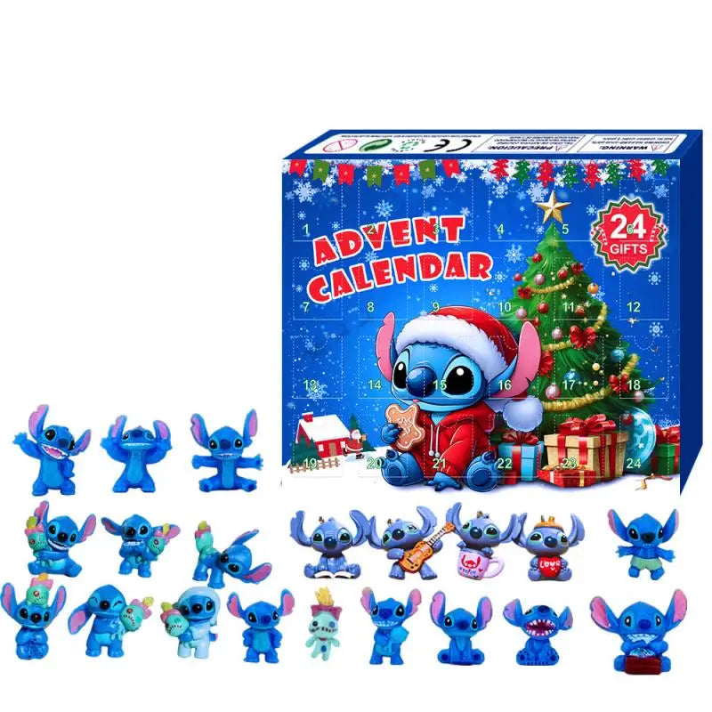 Stitch Christmas Advent Calendar Box Lilo and Stitch Anime Figures Model Doll Cartoon Accessories Toy Xmas Gift Kids Wholesale