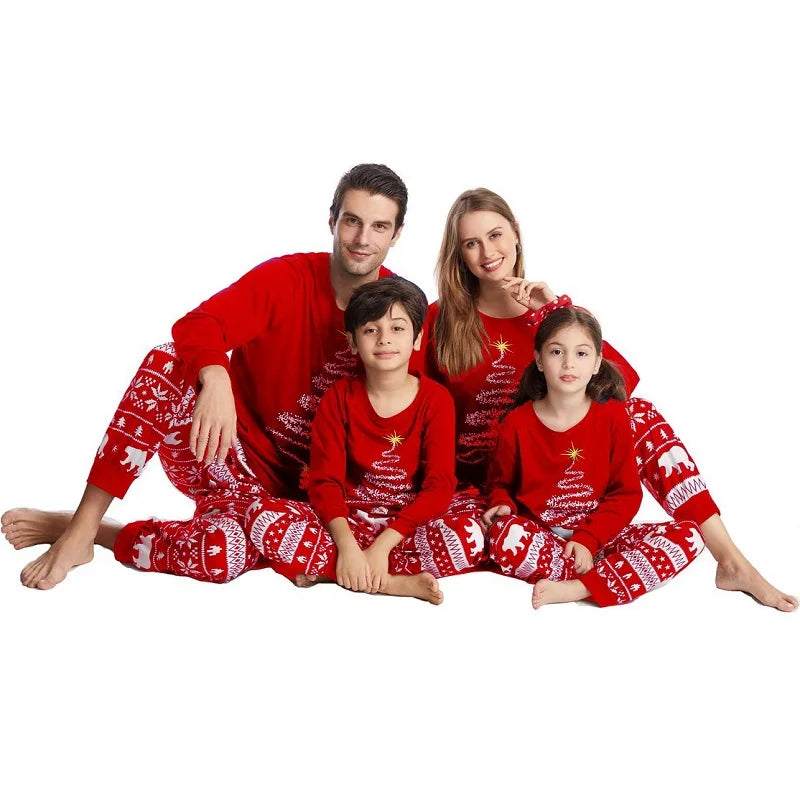 Christmas Family Matching Pajamas Outfits Adult And Kids Pyjamas Sets Tops+Pants Xmas Sleepwear Newborn Baby Boy Girl Jumpsuit