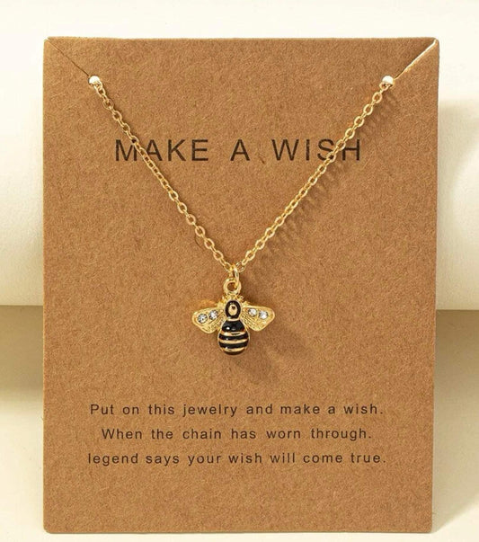 Make a wish bumblebee necklace