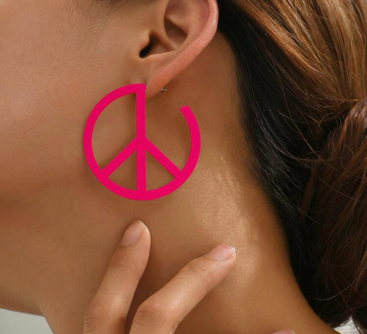 Peace sign hot pink