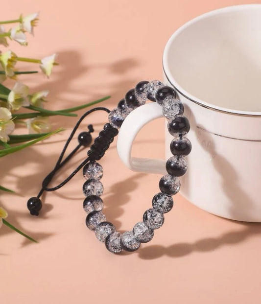 Black and clear bracelet