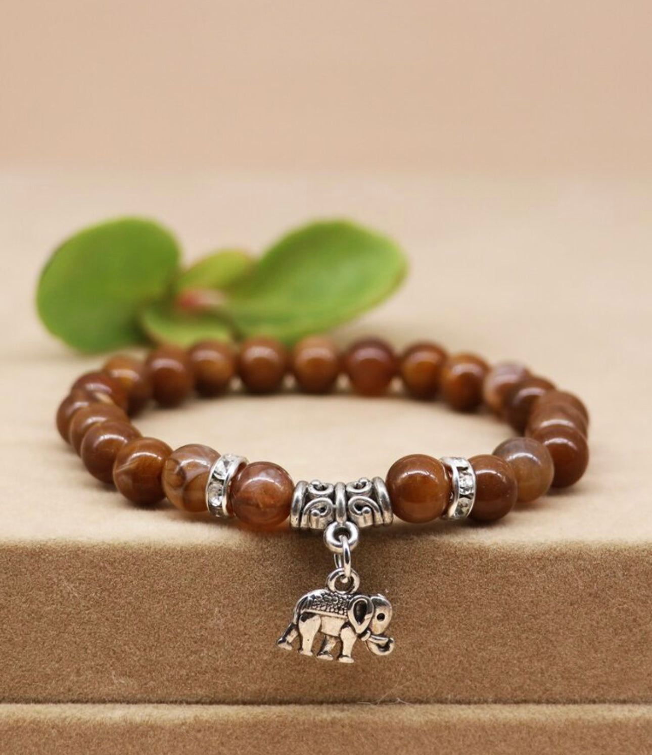Brown elephant bracelet