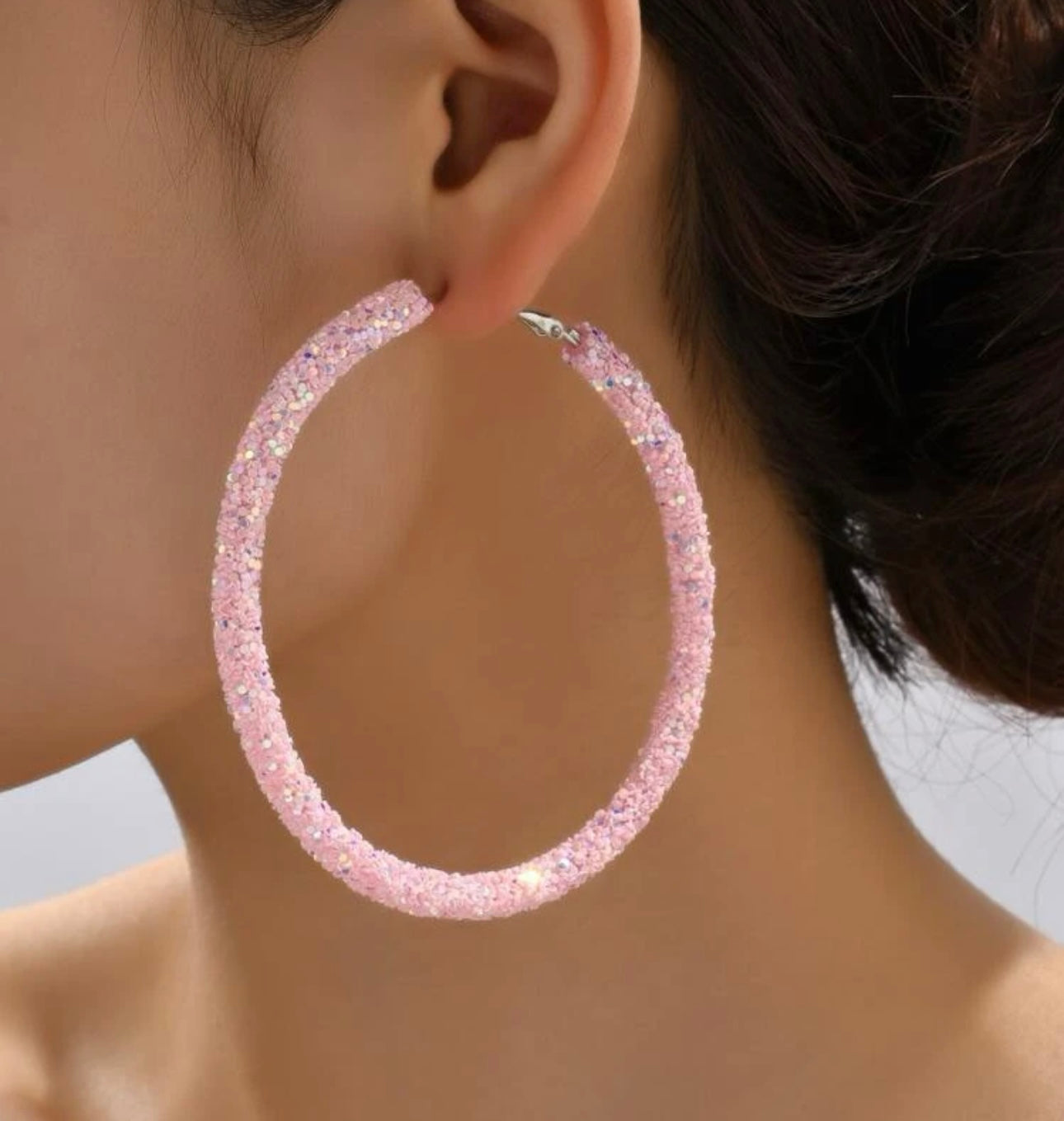 Pink hoop sequin