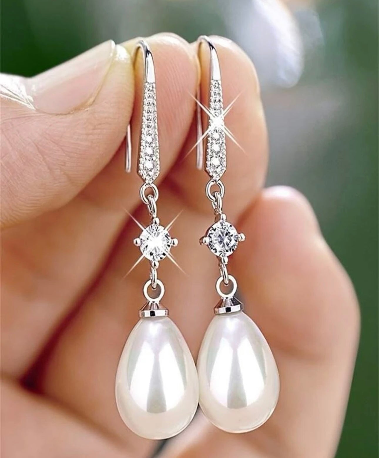 Pearl tear drop earrings