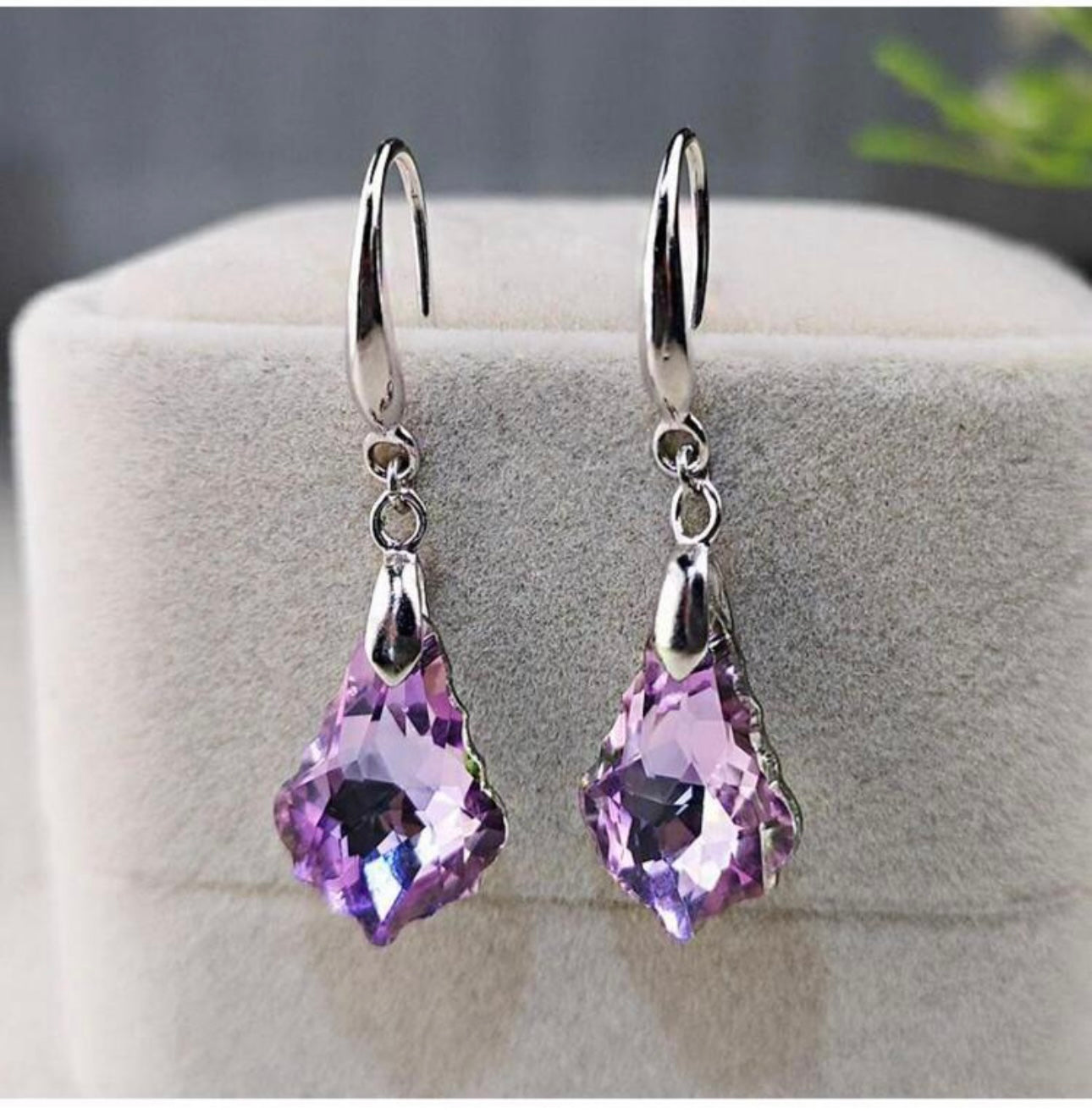 Purple multi colored earring