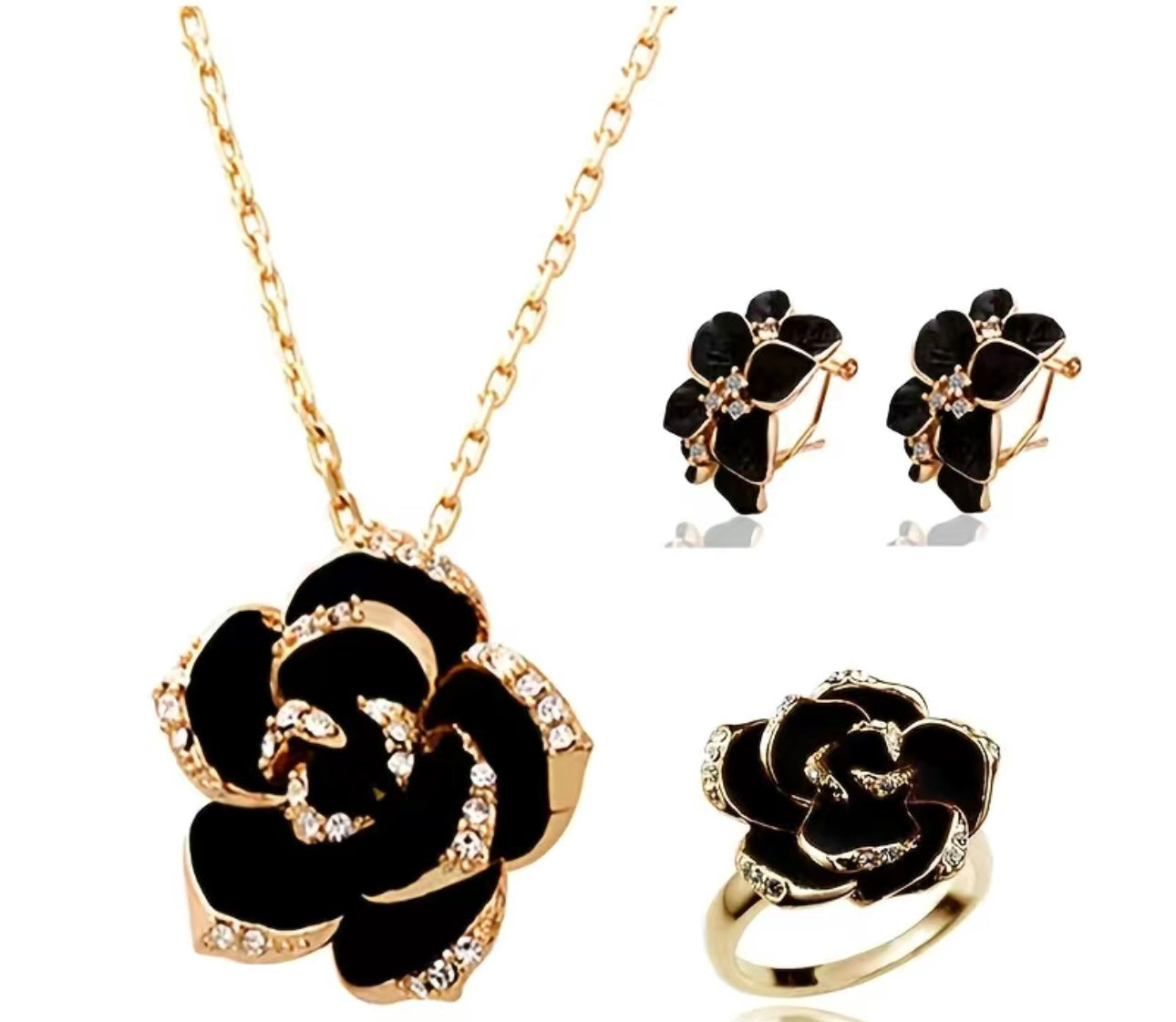 Black rose gold set