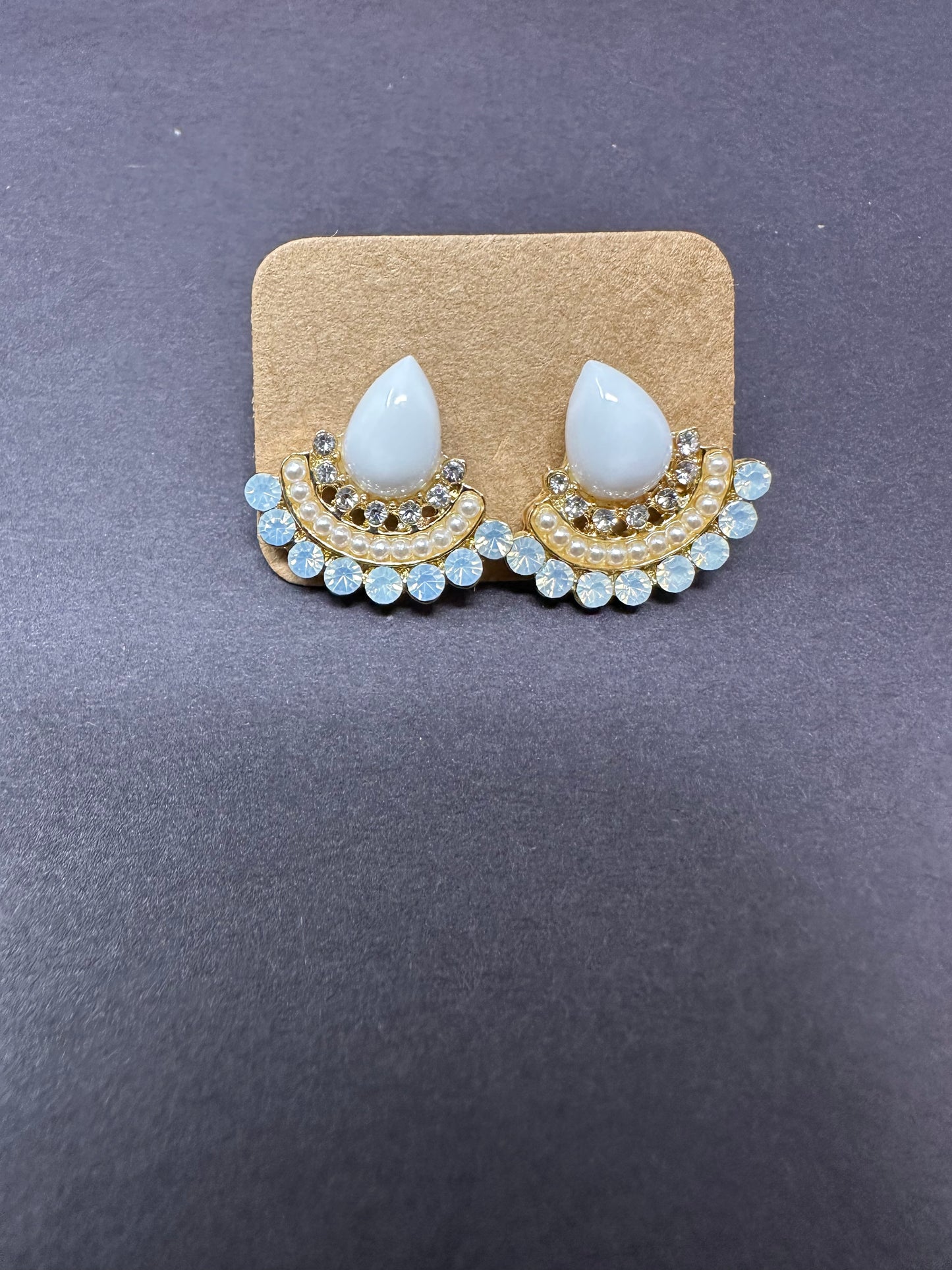 White Opal pearl earring