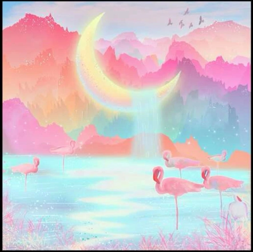 Pastel flamingos